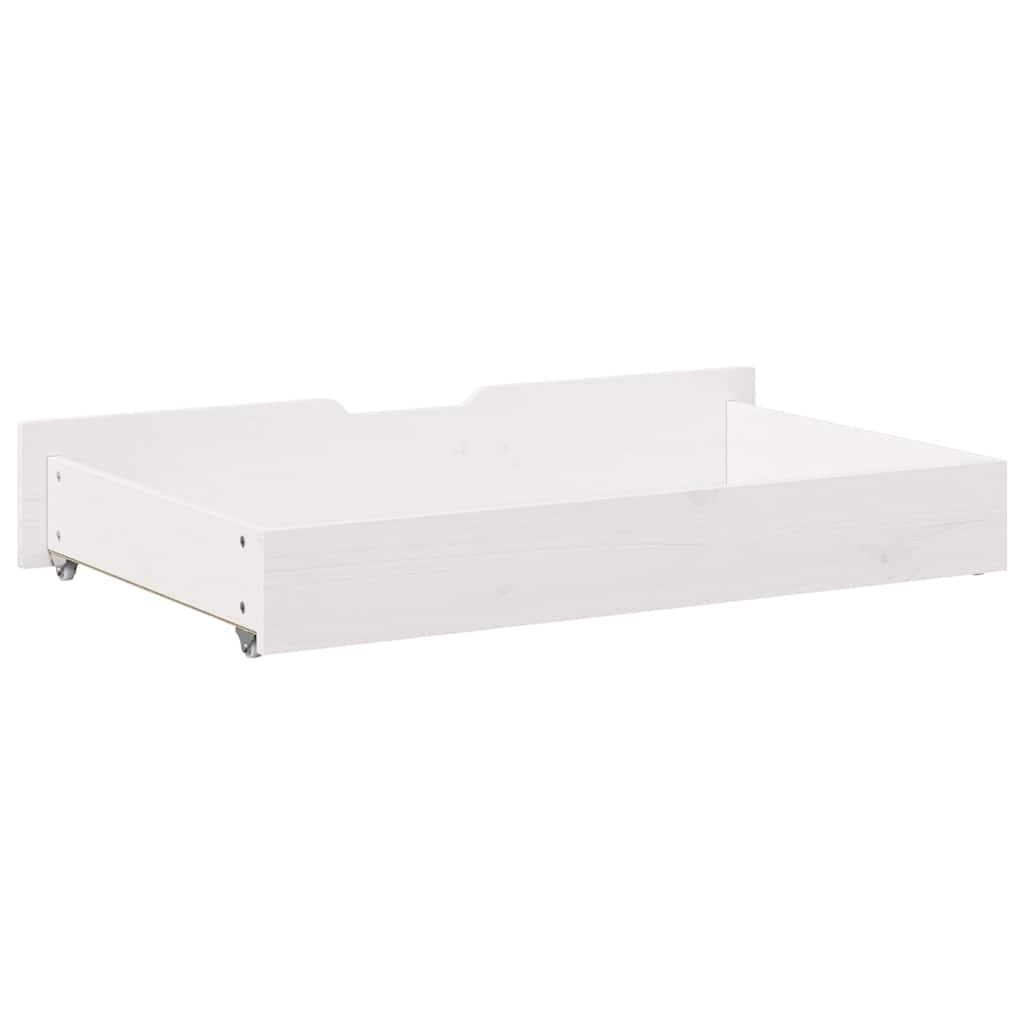 Bettschubladen 2 Stk. Weiß 90x55x17 cm Massivholz Kiefer