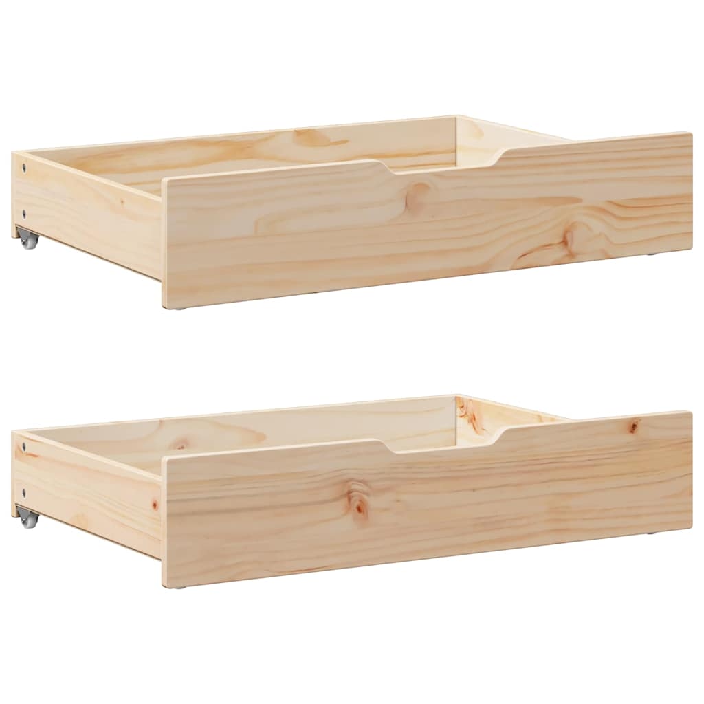 Bettschubladen mit Rollen 2 Stk. 85x55x17 cm Massivholz Kiefer
