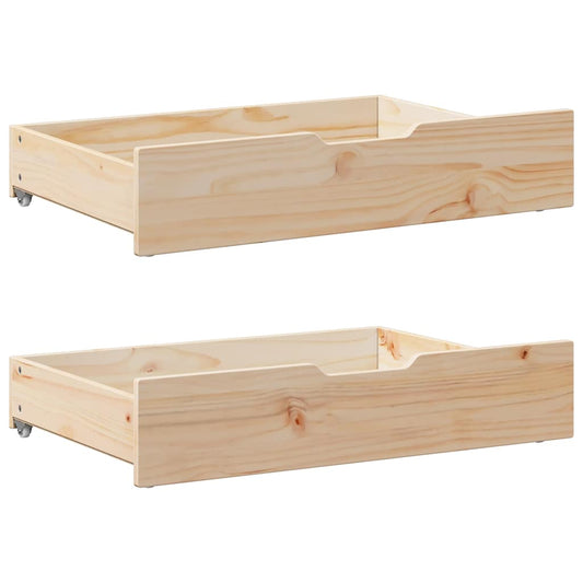 Bettschubladen mit Rollen 2 Stk. 85x55x17 cm Massivholz Kiefer