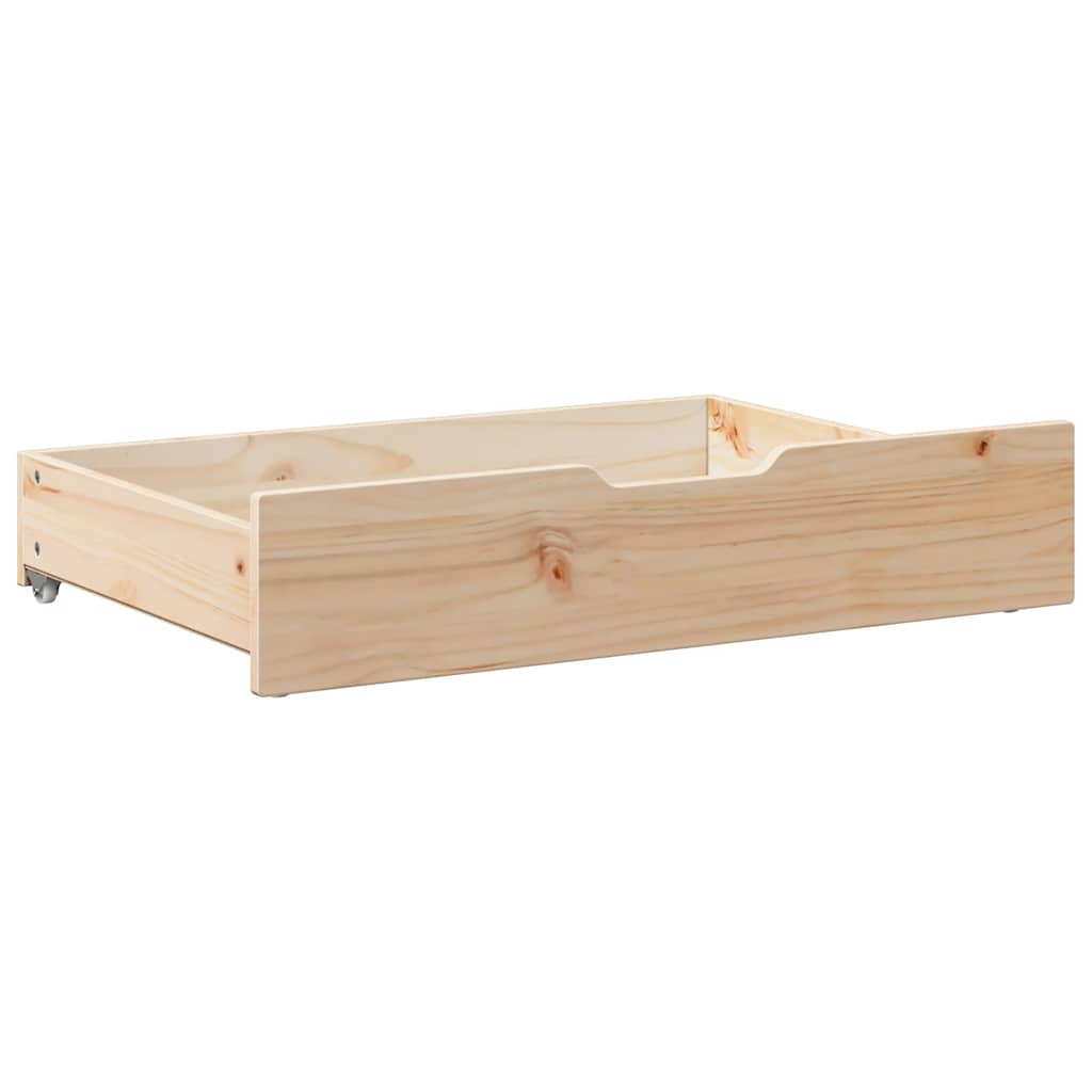 Bettschubladen mit Rollen 2 Stk. 80x55x17 cm Massivholz Kiefer
