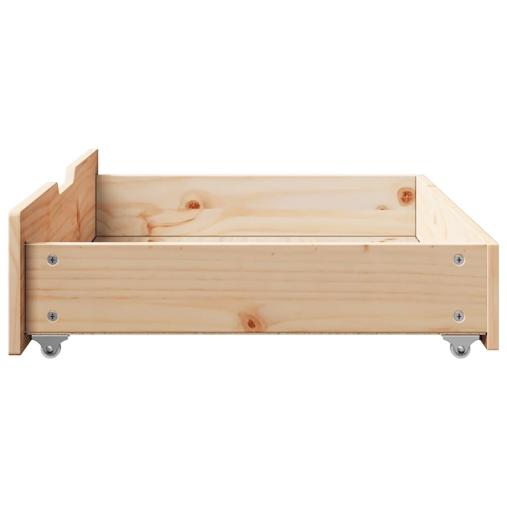 Bettschubladen mit Rollen 2 Stk. 80x55x17 cm Massivholz Kiefer