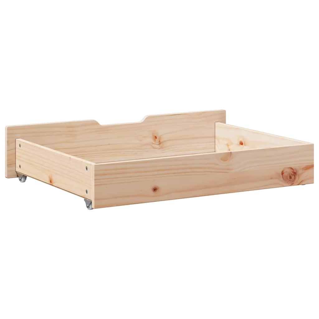 Bettschubladen mit Rollen 2 Stk. 80x55x17 cm Massivholz Kiefer