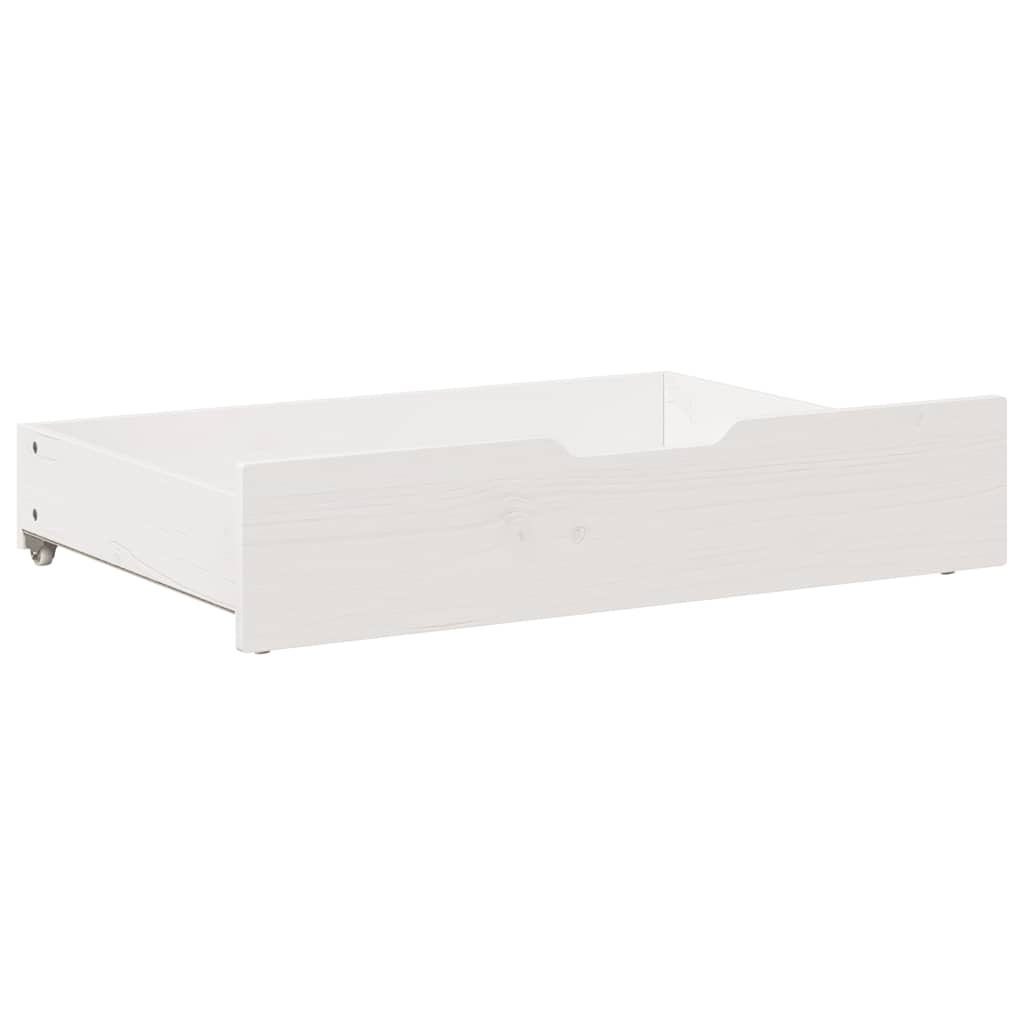 Bettschubladen 2 Stk. Weiß 80x55x17 cm Massivholz Kiefer