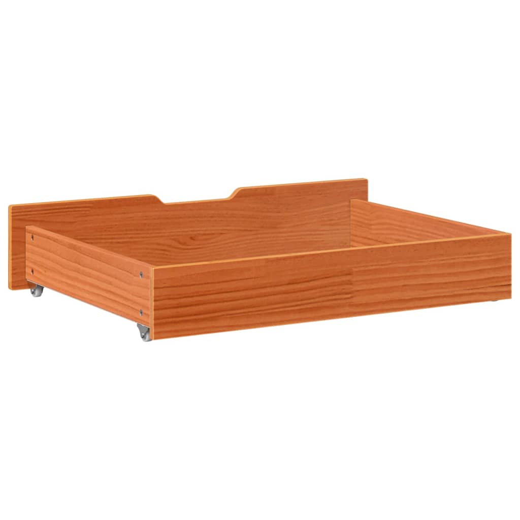 Bettschubladen 2 Stk. Wachsbraun 80x55x17 cm Massivholz Kiefer