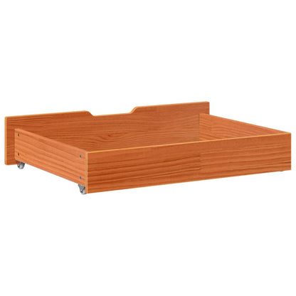 Bettschubladen 2 Stk. Wachsbraun 80x55x17 cm Massivholz Kiefer