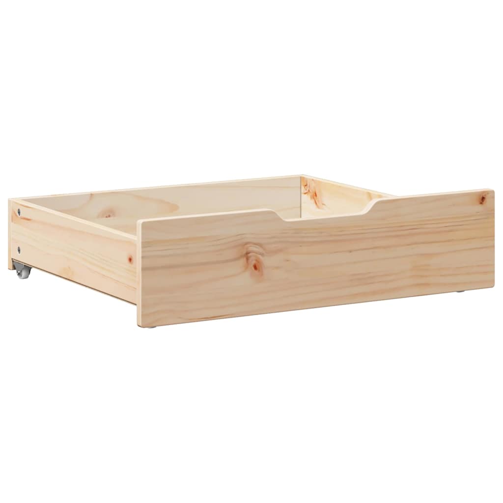 Bettschubladen mit Rollen 2 Stk. 75x55x17 cm Massivholz Kiefer