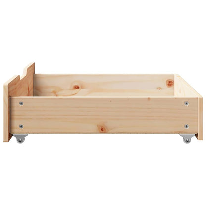 Bettschubladen mit Rollen 2 Stk. 75x55x17 cm Massivholz Kiefer