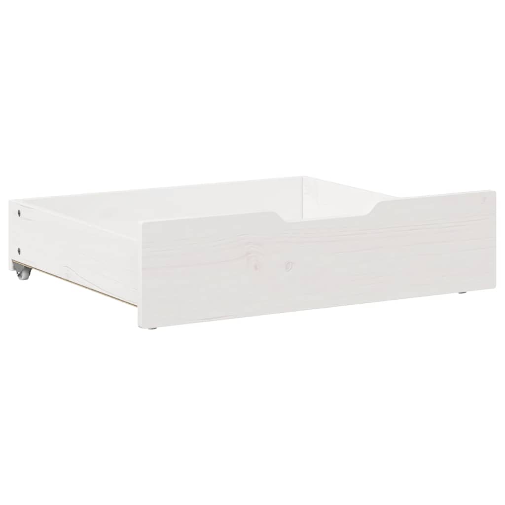 Bettschubladen 2 Stk. Weiß 75x55x17 cm Massivholz Kiefer