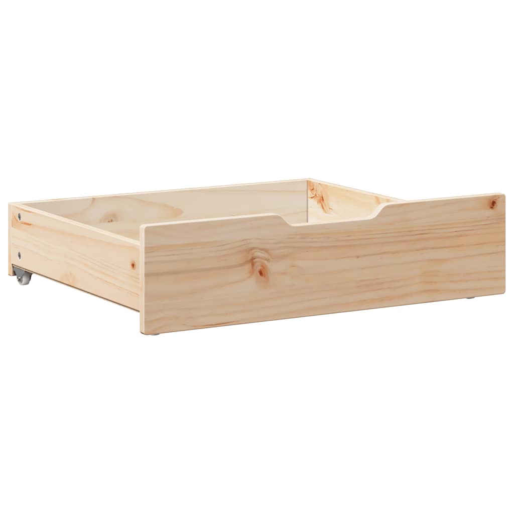 Bettschubladen mit Rollen 2 Stk. 65x55x17 cm Massivholz Kiefer