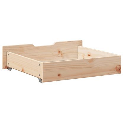 Bettschubladen mit Rollen 2 Stk. 65x55x17 cm Massivholz Kiefer