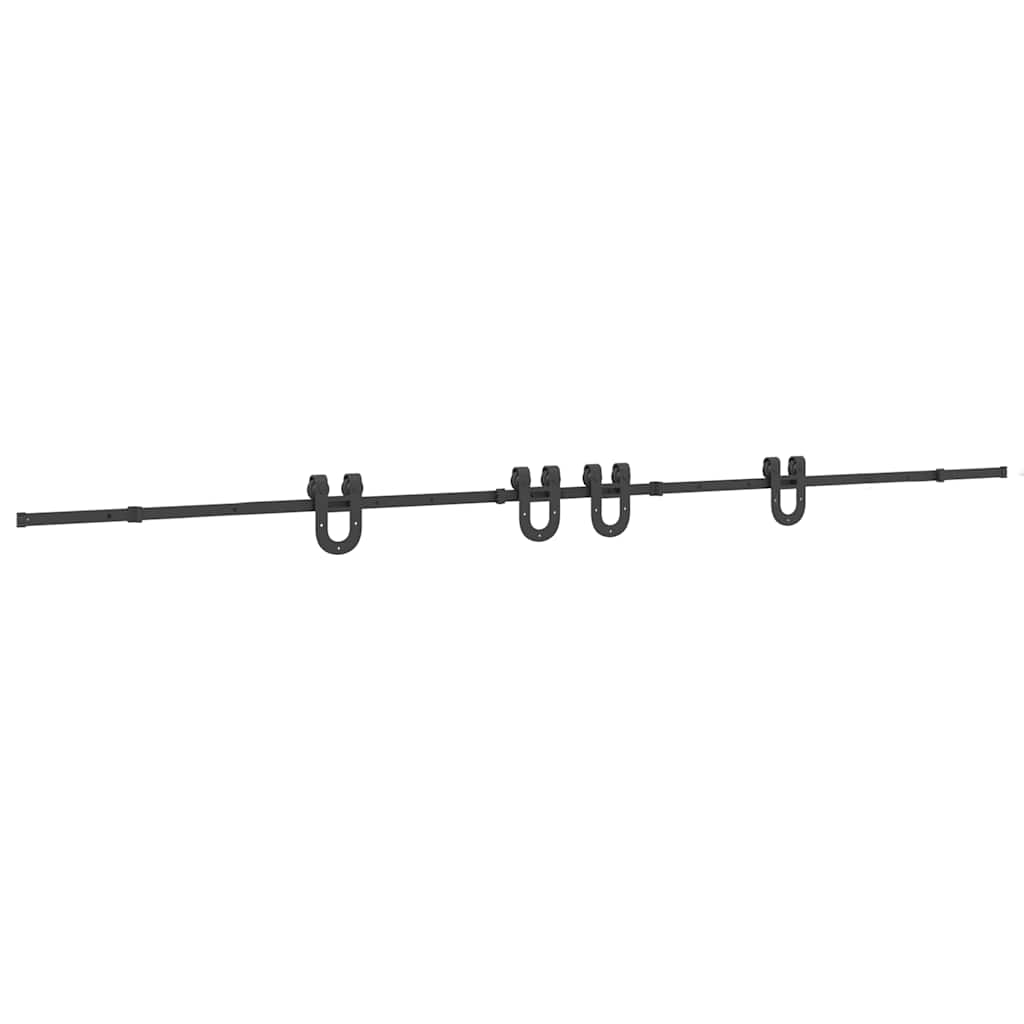 Schiebetürbeschlag-Set 400 cm Stahl Schwarz