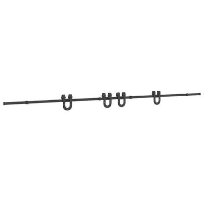 Schiebetürbeschlag-Set 400 cm Stahl Schwarz