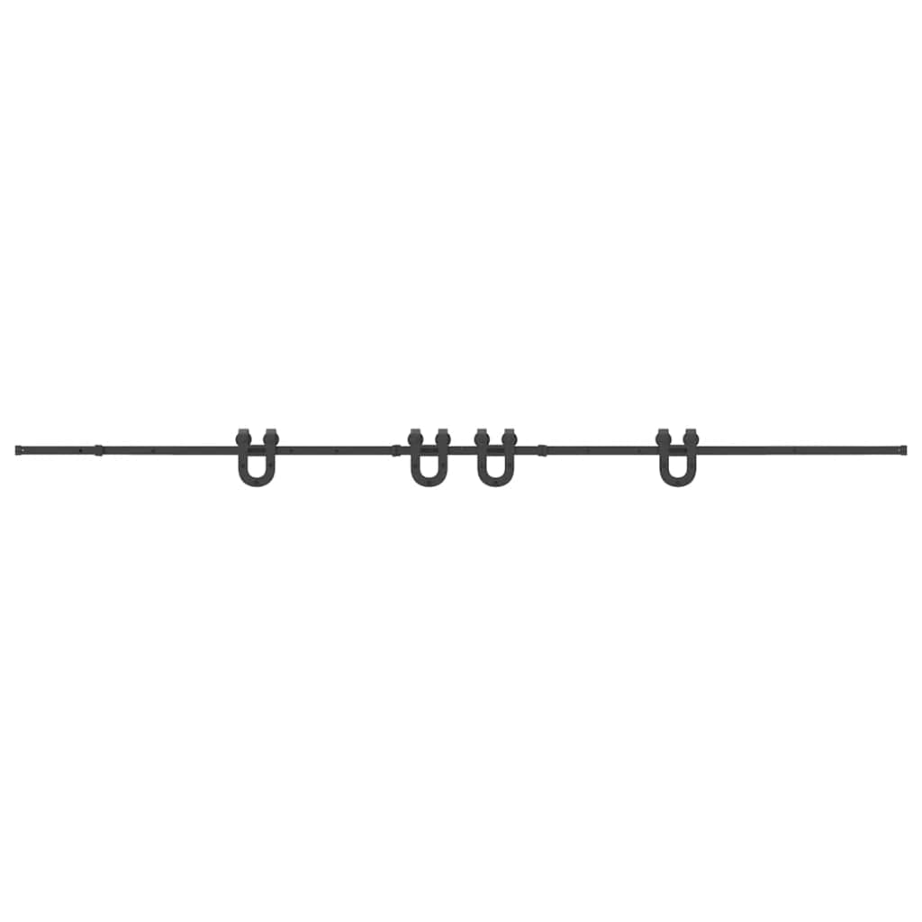 Schiebetürbeschlag-Set 400 cm Stahl Schwarz