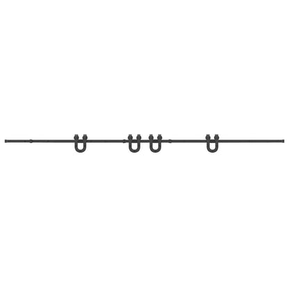 Schiebetürbeschlag-Set 400 cm Stahl Schwarz
