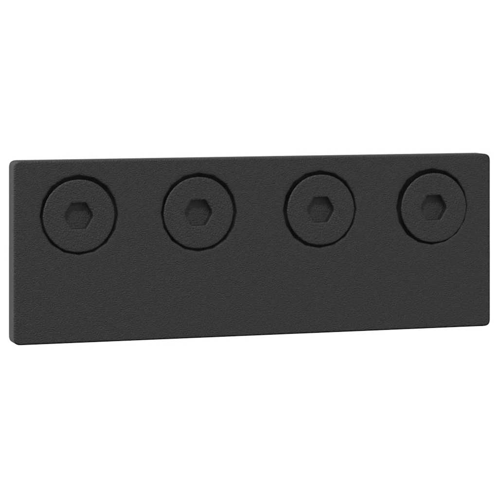 Schiebetürbeschlag-Set 400 cm Stahl Schwarz
