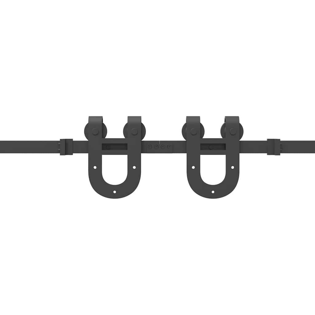 Schiebetürbeschlag-Set 400 cm Stahl Schwarz