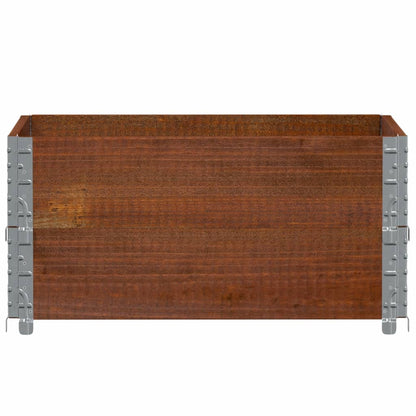 Paletten-Aufsatzrahmen 2 Stk. Braun 80x60 cm Massivholz Kiefer