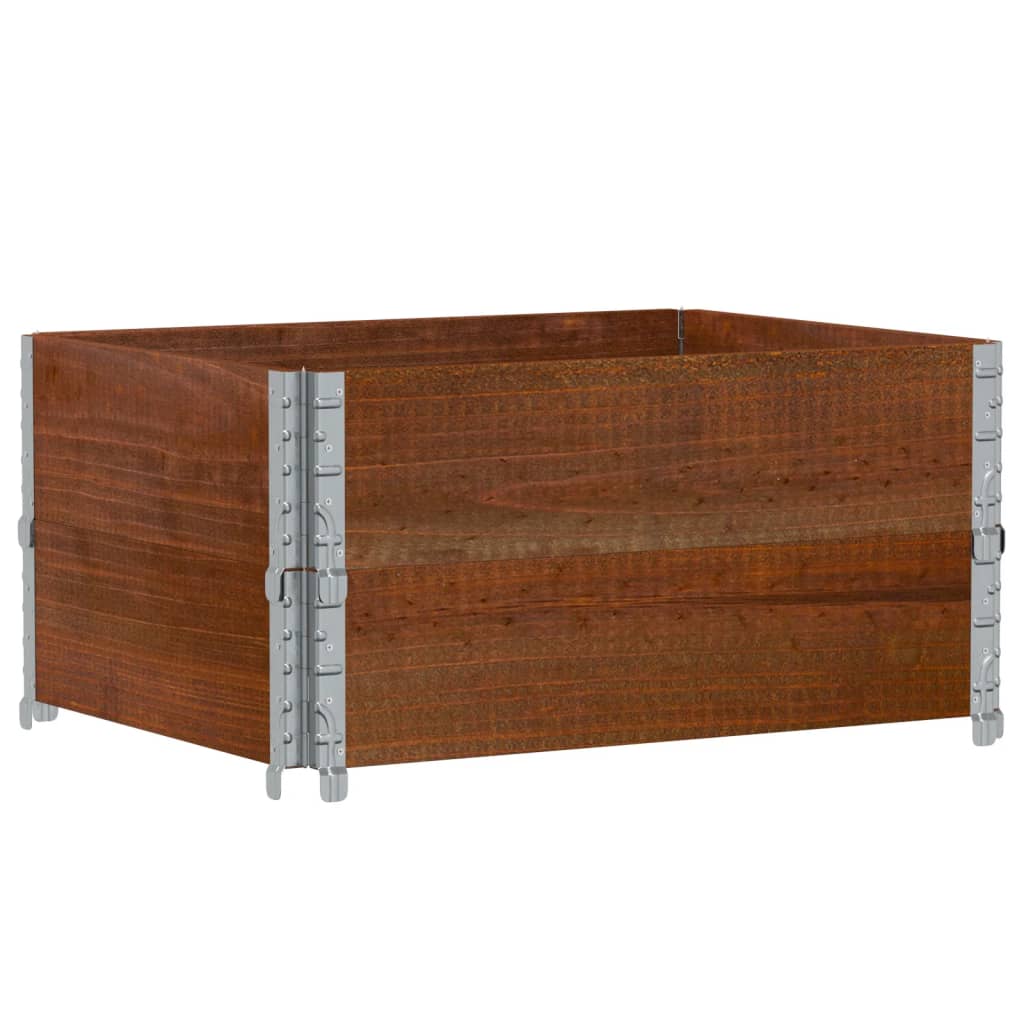 Paletten-Aufsatzrahmen 2 Stk. Braun 80x60 cm Massivholz Kiefer