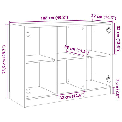 Sideboard Schwarz 102x37x75,5 cm Holzwerkstoff