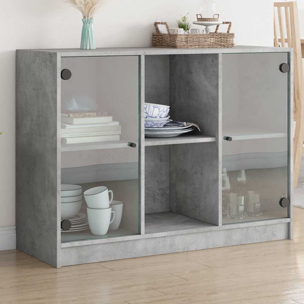 Sideboard Betongrau 102x37x75,5 cm Holzwerkstoff