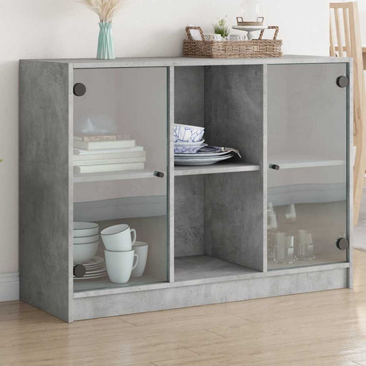 Sideboard Betongrau 102x37x75,5 cm Holzwerkstoff