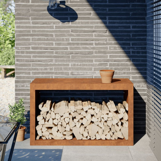 Brennholzregal 100x40x60 cm Wetterfester Stahl