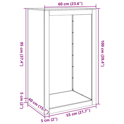 Brennholzregal 60x40x100 cm Wetterfester Stahl