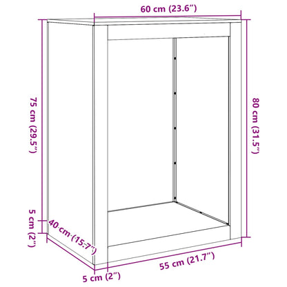 Brennholzregal 60x40x80 cm Wetterfester Stahl