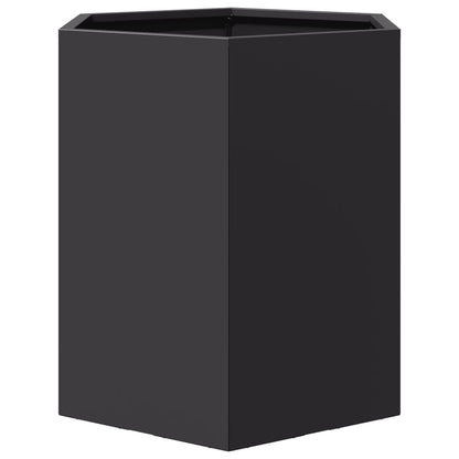 Garten-Pflanzgefäße 2 Stück Schwarz Sechseckig 46x40x45 Stahl