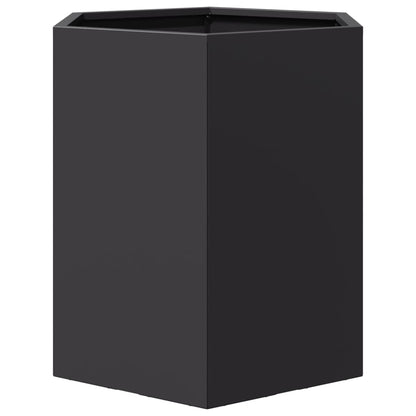 Garten-Pflanzgefäße 2 Stück Schwarz Sechseckig 46x40x45 Stahl