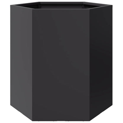 Garten-Pflanzgefäße 2 Stück Schwarz Sechseckig 46x40x45 Stahl