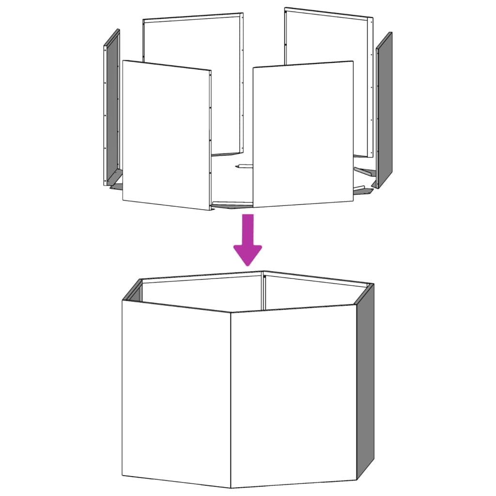 Garten-Pflanzgefäße 2 Stück Anthrazit Sechseckig 46x40x45 Stahl
