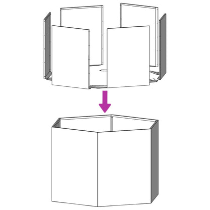 Garten-Pflanzgefäße 2 Stück Anthrazit Sechseckig 46x40x45 Stahl