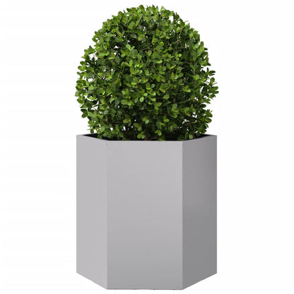 Garten-Pflanzgefäße 2Stk.Sechseckig 46x40x45cm Verzinkter Stahl