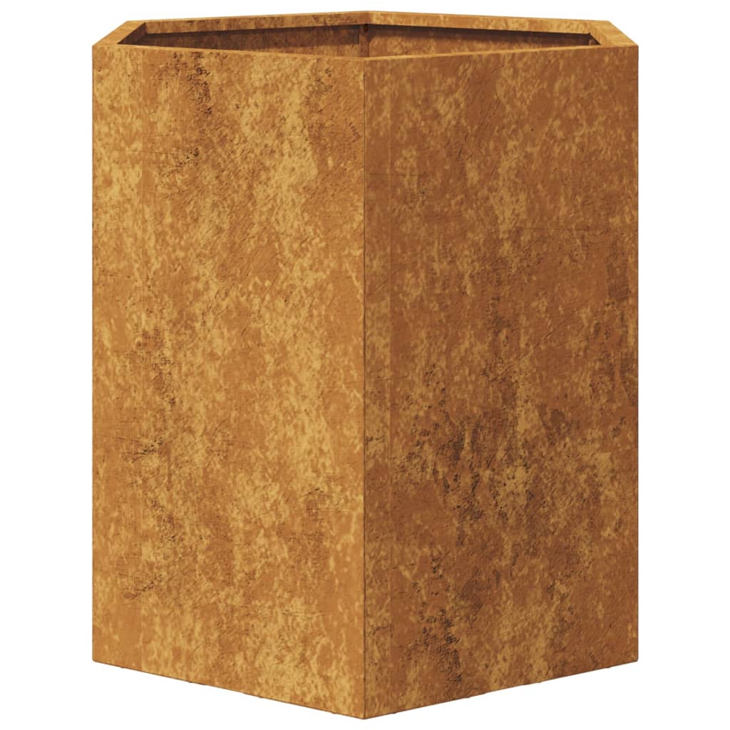Pflanzkübel 2 Stk. Sechseckig 46x40x45 cm Wetterfester Stahl