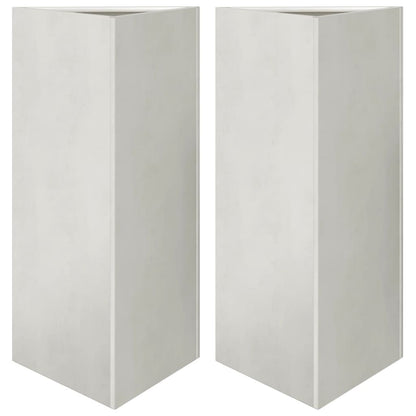 Pflanzkübel 2 Stk. Dreieckig 40x40x75 cm Edelstahl