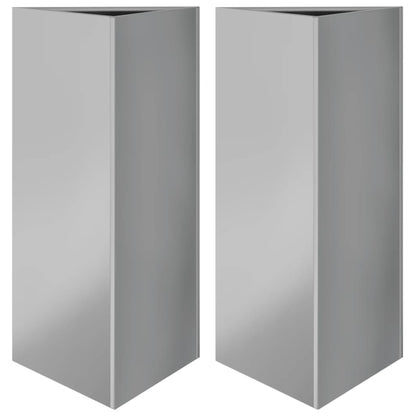 Pflanzkübel 2 Stk. Dreieckig 40x40x75 cm Verzinkter Stahl
