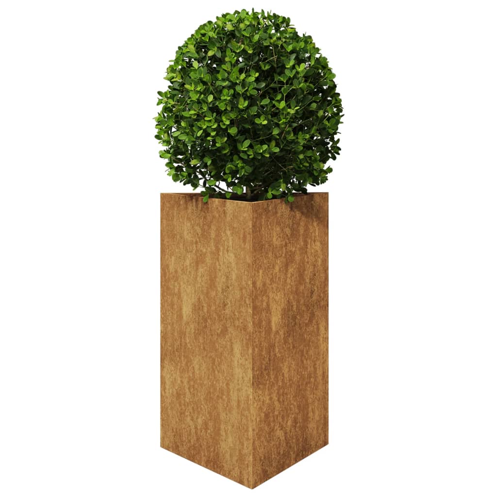 Plantepotte 2 stk Trekantet 50x43x75 cm Vejrbestandigt Stål