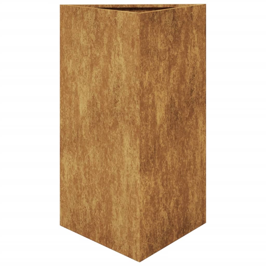 Plantepotte 2 stk Trekantet 50x43x75 cm Vejrbestandigt Stål