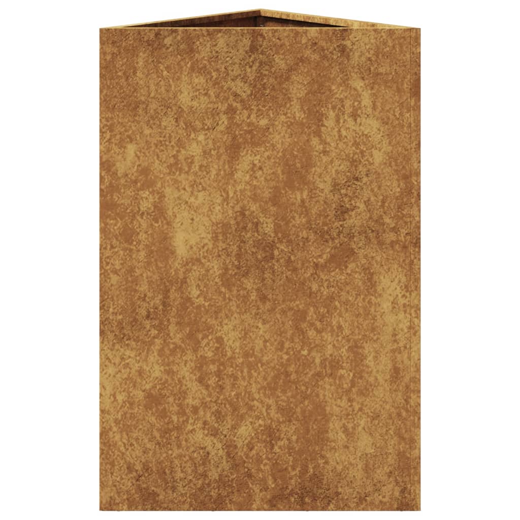 Plantepotte 2 stk Trekantet 50x43x75 cm Vejrbestandigt Stål
