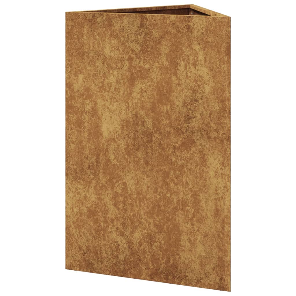 Plantepotte 2 stk Trekantet 50x43x75 cm Vejrbestandigt Stål