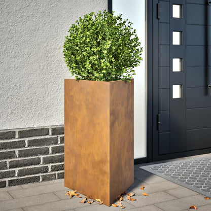 Plantepotte 2 stk Trekantet 50x43x75 cm Vejrbestandigt Stål