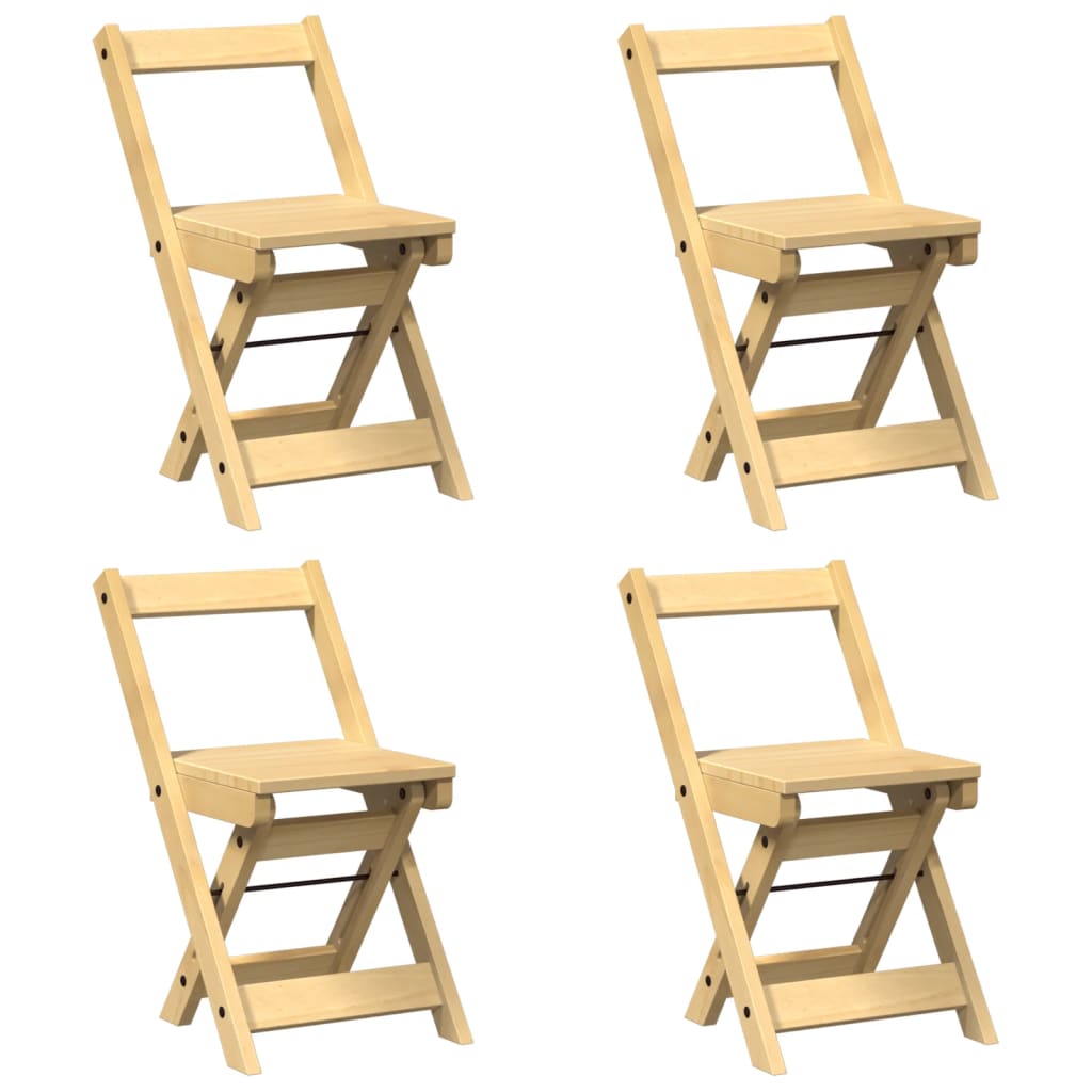 Esszimmerstühle Klappbar 4 Stk. Corona Wachsbraun Massivholz