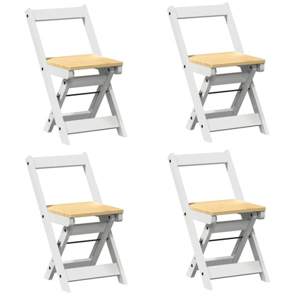 Esszimmerstühle Klappbar 4 Stk. Corona Weiß Massivholz Kiefer