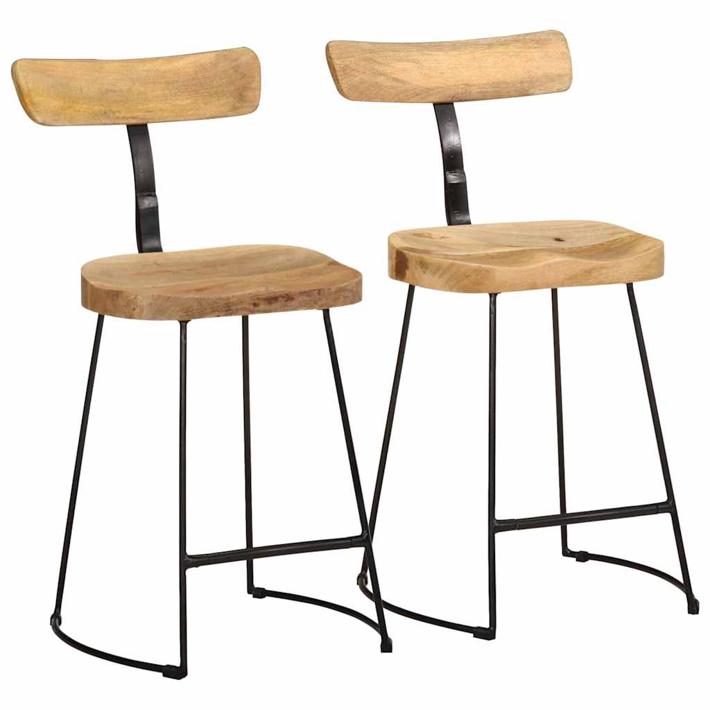Barhocker 2 Stk. 49x43x79 cm Mango Massivholz