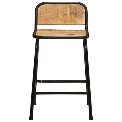 Barhocker 2 Stk. 46x35,5x70 cm Raues Mango Massivholz