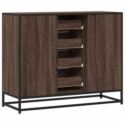 Sideboard Braun Eichen-Optik 92x35x76 cm Holzwerkstoff