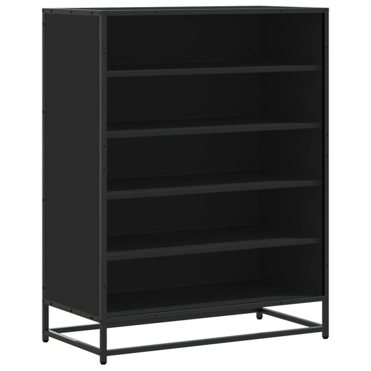 Schuhschrank Schwarz 75x38x97,5 cm Holzwerkstoff Metall