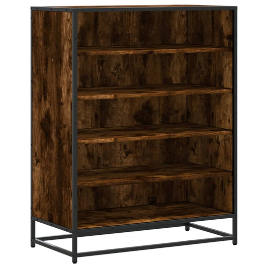 Schuhschrank Räuchereiche 75x38x97,5 cm Holzwerkstoff Metall