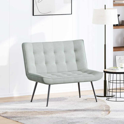 Sitzbank Hellgrau 110x74x84 cm Samt